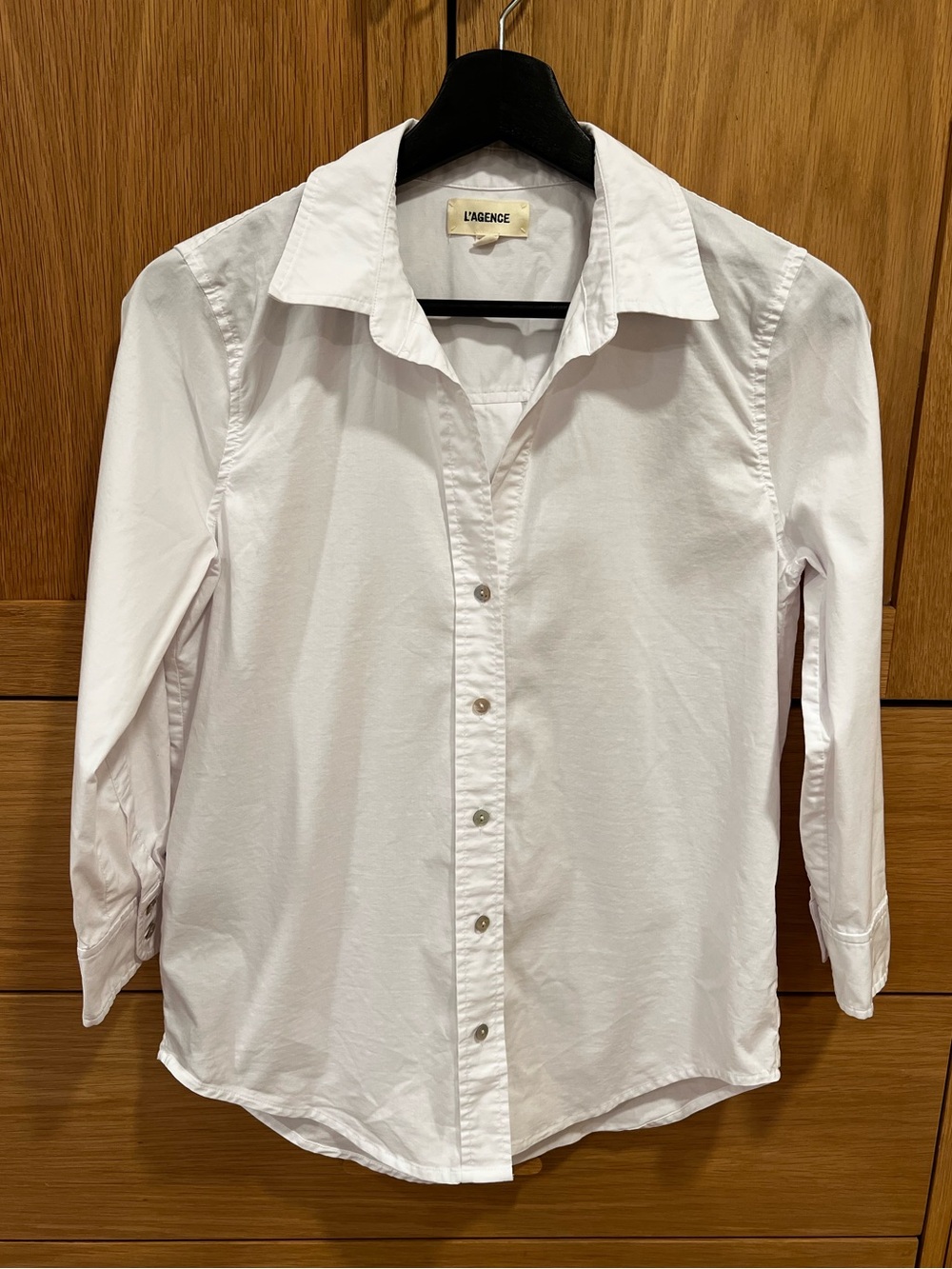 L’Agence Daniella Cotton Blend Blouse White Size XXS Classic Contemporary Chic